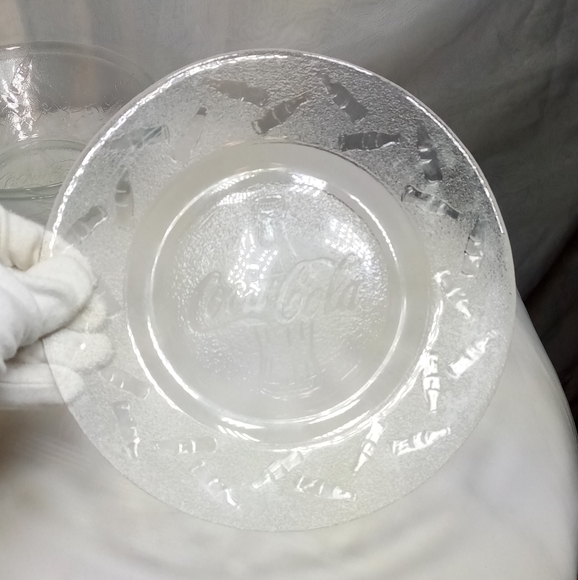 Coca Cola Clear Glass Embossed 6pc Dinnerware Set - Picture 2 of 14